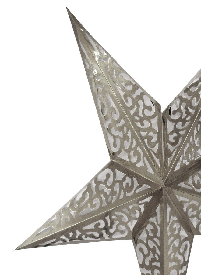Jades : Star Lantern Foldable 60cm Hollow Out Design (Silver) - Image 2